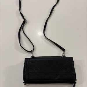 Denver Hayes Black Leather Crossbody Bag